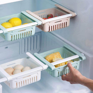 Adjustable Fridge Storage Basket – Expandable Space Saver Food Organizer Tray