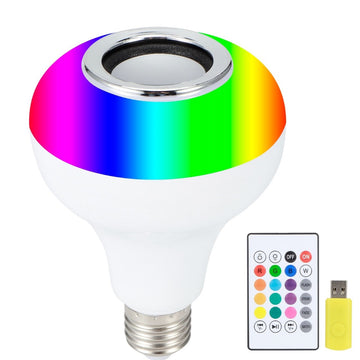 Smart LED Light Bulb – Built-in Bluetooth Speaker with Remote Control