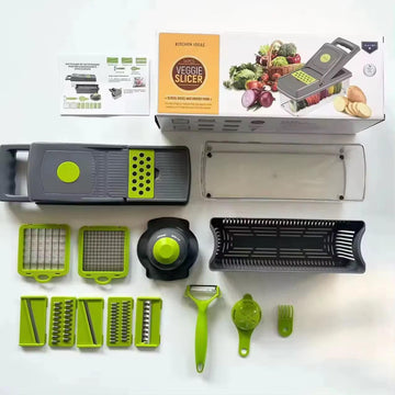 Multi-Function Kitchen Food Chopper – 12-in-1 Vegetable Cutter & Slicer