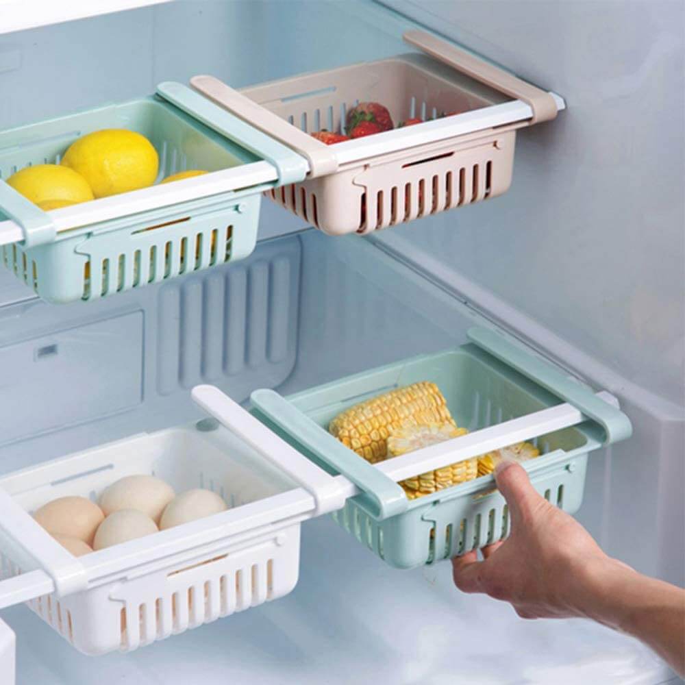 Adjustable Fridge Storage Basket – Expandable Space Saver Food Organizer Tray