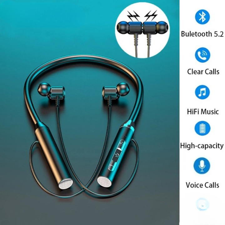 Universal Bluetooth Neckband Earphones – Wireless Headphones with Long Battery Backup