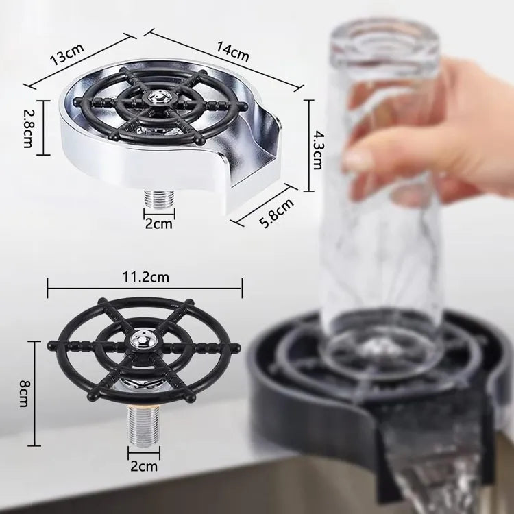 Glass Rinser for Kitchen Sink – Stainless Steel Cup & Bottle Washer Attachment