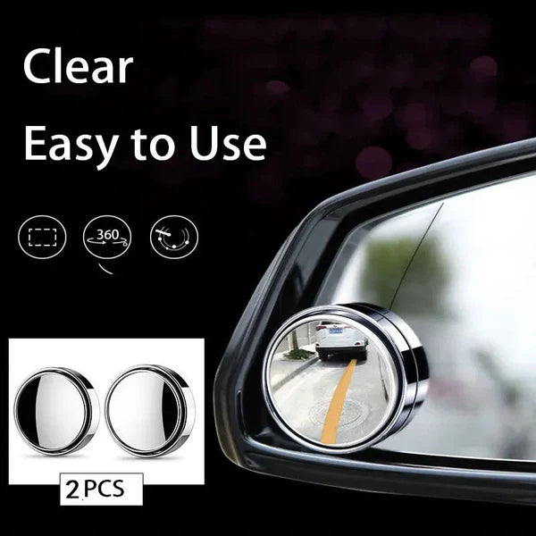 Adjustable Blind Spot Mirror – 360° Wide Angle Car Side Mirror Attachment