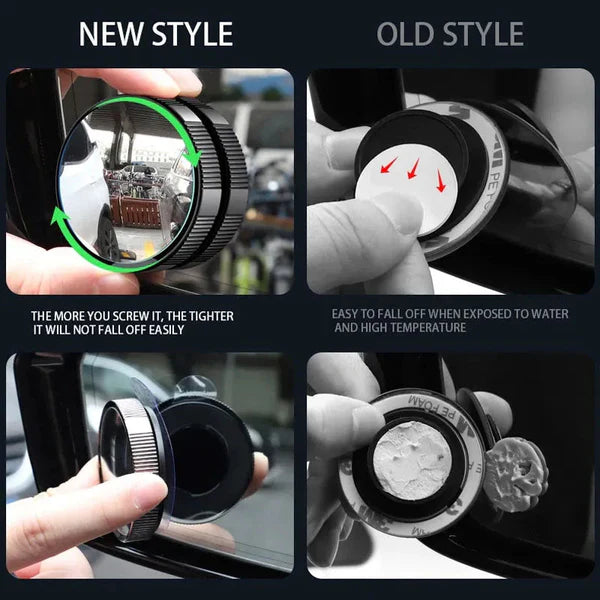 Adjustable Blind Spot Mirror – 360° Wide Angle Car Side Mirror Attachment