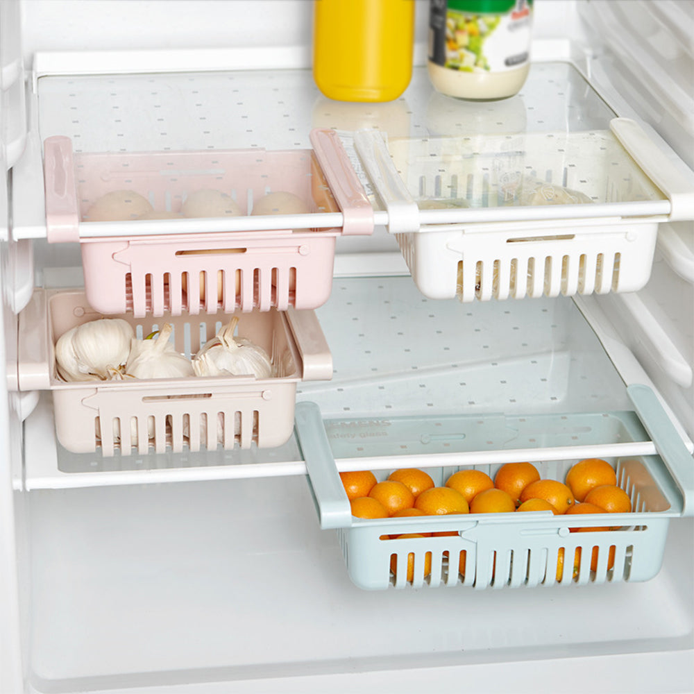 Adjustable Fridge Storage Basket – Expandable Space Saver Food Organizer Tray