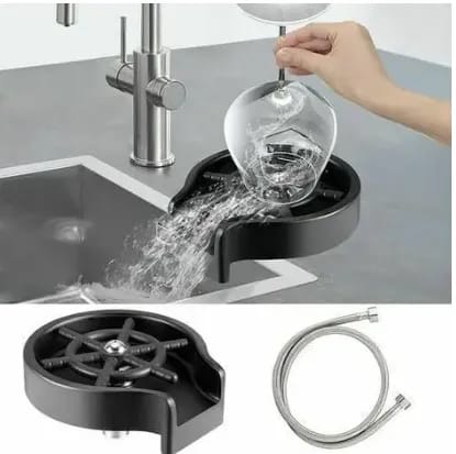 Glass Rinser for Kitchen Sink – Stainless Steel Cup & Bottle Washer Attachment